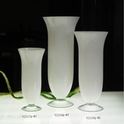 白色玻璃花瓶酒店婚庆花瓶摆件家居餐厅客厅现代简约水培宽口花器