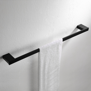德国欧式黑色304不锈钢毛巾架，毛巾单杆卫生间置物架浴室五金挂件