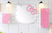 hellokitty卡通猫浴室柜，洗脸池洗漱台卫生间化妆台，儿童浴室柜组合
