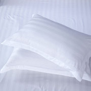 宾馆酒店床上用品医院纯棉全棉，加密加厚白色条纹枕，头套枕芯套枕套