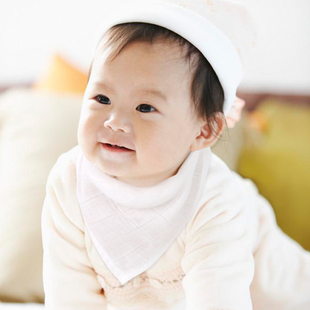 婴儿纱布口水巾，棉纱三角巾0-1-2岁宝宝围巾，夏季薄款竹纤维