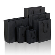 黑色纸质礼袋高档袋袋手提袋，情人节简约高档纸袋子大号