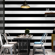 黑白色竖条纹墙纸，现代简约客厅卧室咖啡馆，餐厅服装店电视背景壁纸
