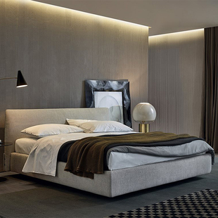 布艺床现代简约小户型，双人床1.8米气动储物床可拆洗北欧ins网红床