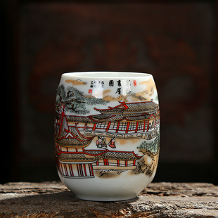 陶瓷水杯茶杯酒杯大号茶具青花瓷杯子陶瓷单杯复古家用办公茶杯