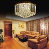 定制长条水晶灯客厅圆形卧室水晶金色吸顶灯现代简约三色调光