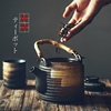 桔梗家日式复古手绘陶瓷茶壶家用酒店餐厅茶壶中式大号茶壶提梁壶