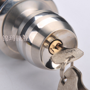 不锈形锁房门锁卧室，卫生间锁家用锁圆形锁纯铜锁芯保用