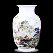 景德镇陶瓷器大师手绘青花瓷，花瓶摆件插花新中式客厅装饰品摆设
