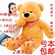 毛绒玩具泰迪熊1.6米大熊，公仔布娃娃1.8大号抱抱熊抱枕生日礼物女