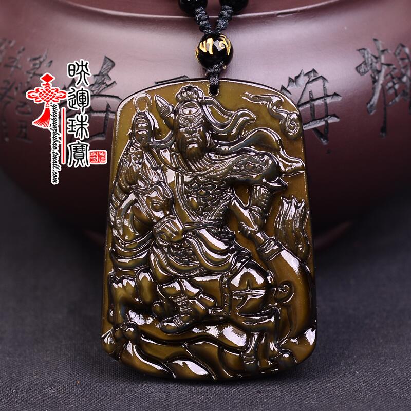 新品天然黑曜石黄金眼关二爷关公挂件吊坠o2武财神男女款礼物|ruв категории Украшения,ювелирные изделия, кулон/кулон - от Buy2taobao.com для оказания профессиональной услуги покупки агента Taobao