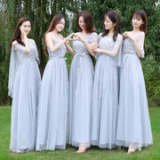 伴娘礼服女2024韩版长款名媛大码显瘦晚礼服姐妹裙派对演出服