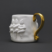 稀奇艺术天鹅湖浮雕骨瓷杯艺术杯子搭配精美礼物盒小号杯