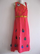 云南少数民族傣族舞蹈表演服装孔雀舞台，演出服饰儿童女装玫色