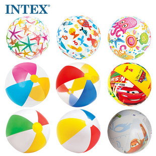 INTEX充气沙滩球戏水玩具球透明海滩球手球加厚环保