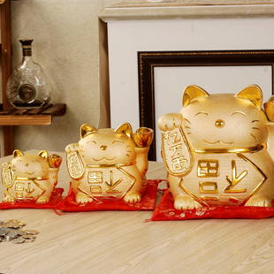 陶瓷招财猫储蓄罐创意，儿童卡通储钱存钱罐，成人不可取硬币开业