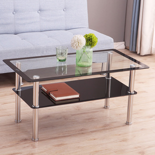长方形钢化玻璃茶几，小户型省空间现代简约客厅，小桌子简易茶台创意