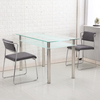定制中小户型钢化玻璃餐桌一桌四椅组合洽谈桌椅长方形饭桌休闲咖