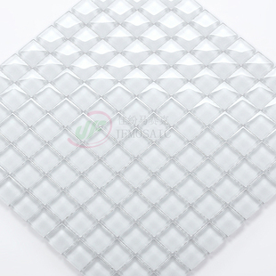 超白色水晶玻璃马赛克，现代背景墙厨房卫生间地面墙面，水池专用瓷砖