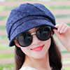 贝雷帽女士韩版春秋蕾丝八角帽鸭舌贝雷帽可折叠时装帽春夏帽子女