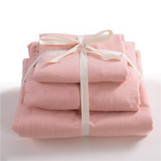 销素色纯色床上四件套简约纯棉床上用品床笠式床单1518m厂