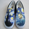 2023春夏梵高星空涂鸦手绘鞋 Van Gogh定制帆布鞋男女乐福