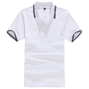 短袖女t恤带领翻领，夏装纯白色体恤，大码工作服校服班服文化衫polo