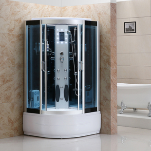 整体淋浴房家用弧扇形洗澡房蒸汽房桑拿房玻璃房一体式卫生间沐浴