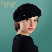 帽女秋韩版潮羊毛呢，时尚贝雷帽百搭英伦，礼帽适合短发保暖冬季