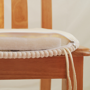 椅垫欧式餐椅垫坐垫布艺，加厚防滑餐桌椅，垫子凳垫带绑带屁股垫座垫