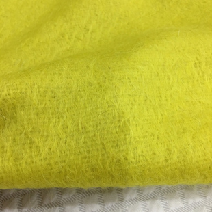   欧洲进口马海毛羊毛面料  柠檬黄马海毛面料高级定制服装布