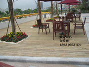 户外樟子松防腐木地板木材 环保露台实木平台 阳台休闲吧桌椅