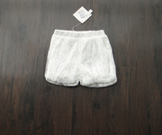 韩版童装夏季女童白色网纱蕾丝短裤百搭褶皱蕾丝小热裤全棉内衬