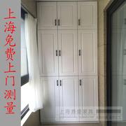 上海工厂定制阳台柜橱柜实木收纳储物柜欧式模压门矮柜包梁柱