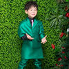 儿童礼服走秀写真t台演出服墨绿色小童披肩，西装礼服潮服定制