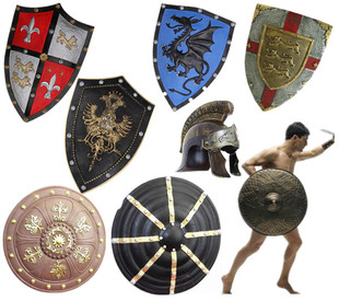 万圣节儿童节武士服装斯巴达武士，角斗士罗马盾牌，道具武器罗马帽配