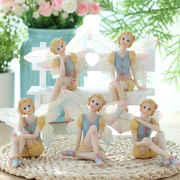 天使花仙子树脂娃娃摆件欧式家居客厅装饰品圣诞生日结婚礼物蛋糕