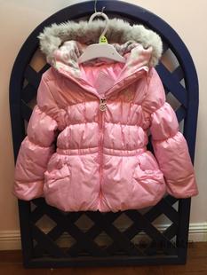 新年冬装儿童棉服 女童加厚连帽棉外套外出服粉红色宝宝棉衣