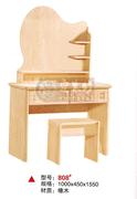 现代中式板木结合白坯，梳妆台白茬带抽屉化妆台，矮凳成套白胚家具
