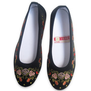 小花园福牌绣花鞋绸缎，老北京布鞋女鞋单鞋，平跟老人鞋923