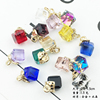 韩版水晶吊坠diy项链，耳环饰品配件，合金发饰材料方块水晶挂件