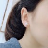 18k金多颗珍珠耳钉钻石淡水珍珠，耳环韩日韩(韩日韩)版时尚气质耳饰品