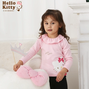 Hello Kitty女童春秋荷叶领长袖T恤棉娃娃衫打底衫