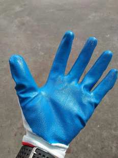旭峰丁腈手套13针尼龙丁晴手套，涂胶防滑耐磨工作挂胶劳保手套