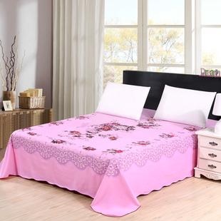 国民老式床单纯棉斜纹，传统老式加厚磨毛印花床单，双人床单被单