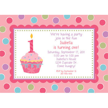 生日/派对/请帖/聚会/请柬/创意//1岁粉色蛋糕邀请卡