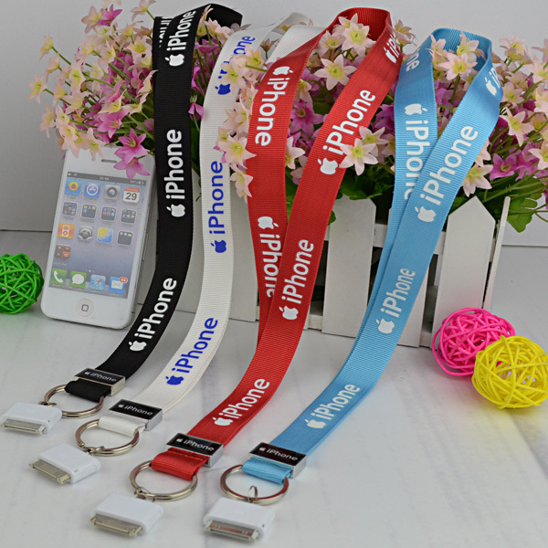 苹果iPhone4s手机挂绳手机链 多彩织带加强型