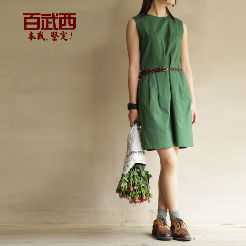 百武西旗舰店<em>女装</em>2014夏装百<em>西武</em>无袖连衣裙