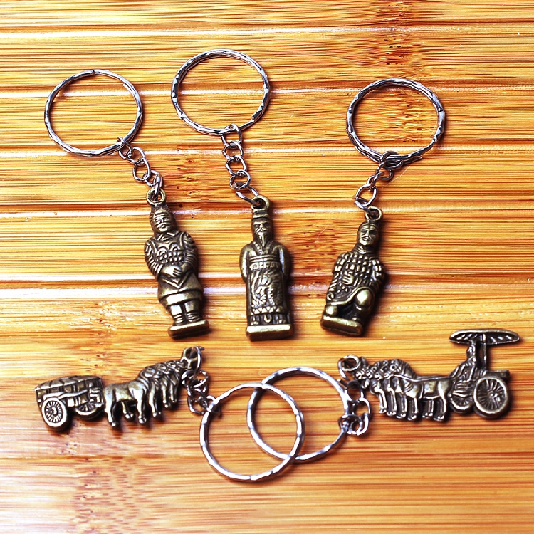 西安特色旅游纪念品 兵马俑钥匙扣 钥匙环 小礼