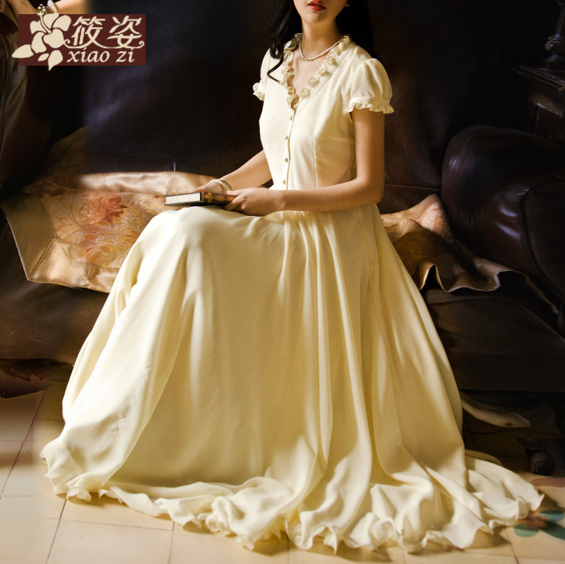 筱姿2014新款春季通勤淑女<em>长裙欧洲站</em>复古女